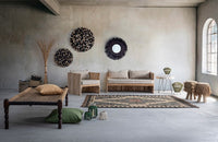 Specchio Fibra di Bambù Nero Boho da Parete - ADAMS Colore: Nero