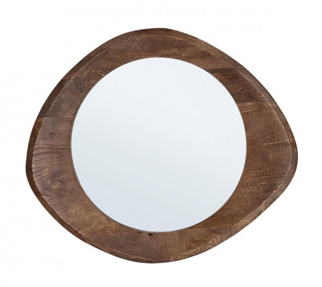 Specchio Legno Marrone Moderno da Parete - PAULINA Dimensione: 70x60, Colore: Marrone