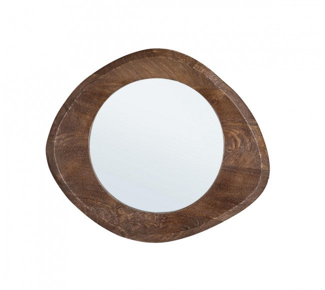 Specchio Legno Marrone Moderno da Parete - PAULINA Colore: Marrone, Dimensione: 50x44