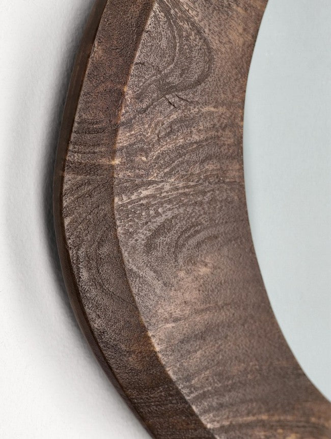 Specchio Legno Marrone Moderno da Parete - PAULINA Colore: Marrone, Dimensione: 50x44