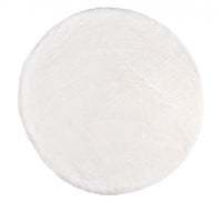 Set 4 Tappeti Rotondi Tessuto Marrone Moderni 90 cm - STEWART Colore: Bianco