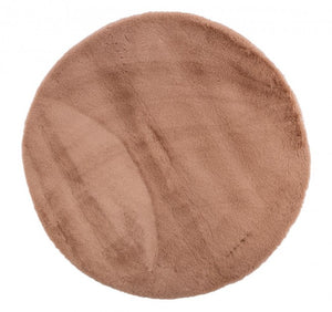 Set 4 Tappeti Rotondi Tessuto Marrone Moderni 90 cm - STEWART Colore: Marrone