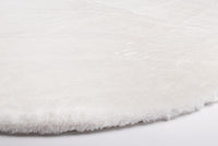 Set 4 Tappeti Rotondi Tessuto Marrone Moderni 90 cm - STEWART Colore: Bianco