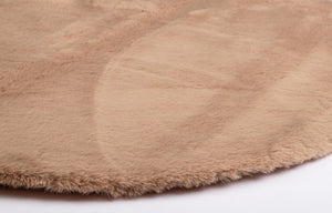 Set 4 Tappeti Rotondi Tessuto Marrone Moderni 90 cm - STEWART Colore: Marrone