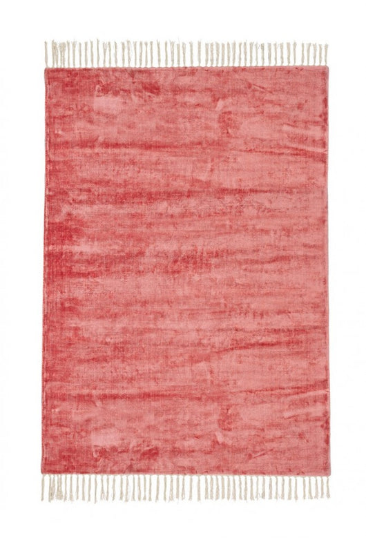 Tappeto Viscosa Rosso Moderno da Interno 140x200 cm - GRAY Colore: Rosso, Dimensione: 140x200
