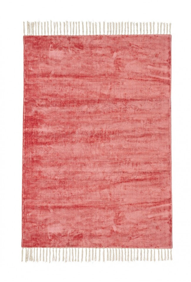 Tappeto Viscosa Rosso Moderno da Interno 140x200 cm - GRAY Colore: Rosso, Dimensione: 140x200