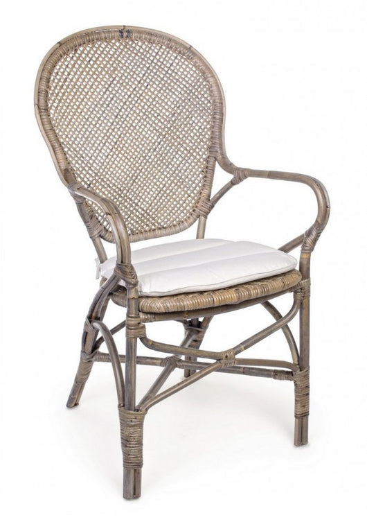Sedia in Rattan Marrone Rustica da Interno - ANGELICA Colore: Marrone