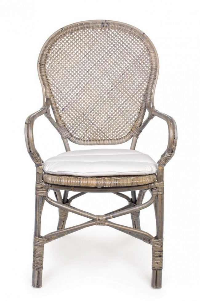 Sedia in Rattan Marrone Rustica da Interno - ANGELICA Colore: Marrone