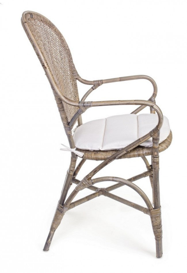 Sedia in Rattan Marrone Rustica da Interno - ANGELICA Colore: Marrone