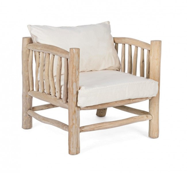 Poltrona in Teak Marrone Rustica da Esterno - KAI Colore: Marrone