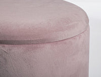 Sgabello Contenitore Velluto Nero Moderno da Interno - SERENA Colore: Rosa