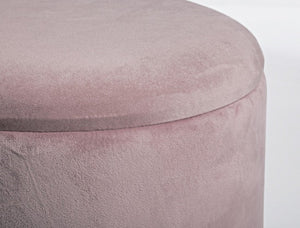 Sgabello Contenitore Velluto Nero Moderno da Interno - SERENA Colore: Rosa
