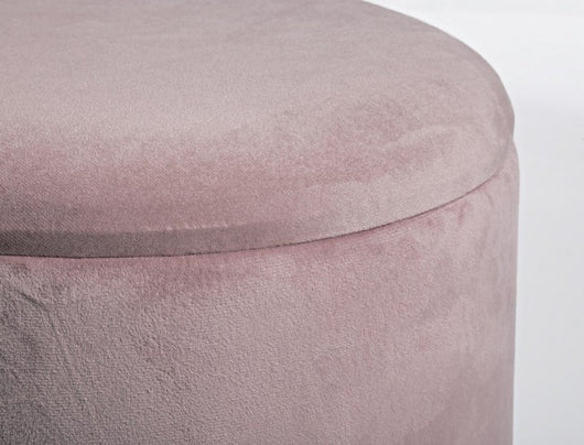 Sgabello Contenitore Velluto Nero Moderno da Interno - SERENA Colore: Rosa
