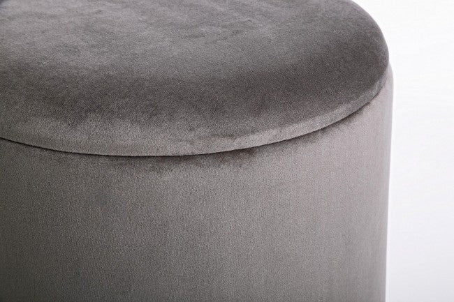 Sgabello Contenitore Velluto Nero Moderno da Interno - SERENA Colore: Grigio