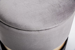 Pouf Contenitore Velluto Nero Moderno da Interno - POLLY Colore: Nero