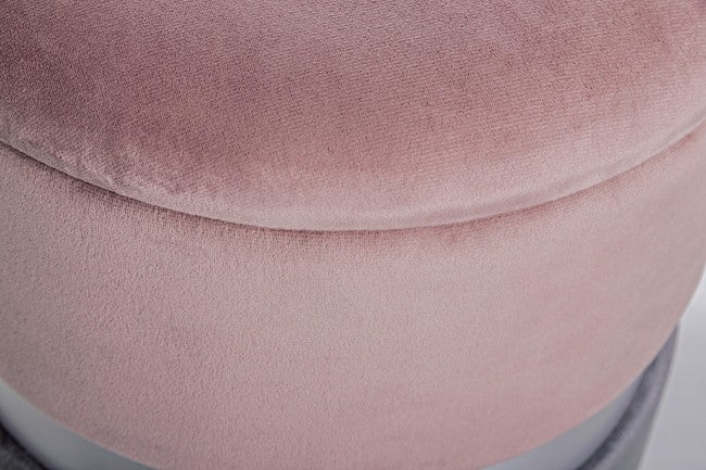 Pouf Contenitore Velluto Nero Moderno da Interno - POLLY Colore: Rosa