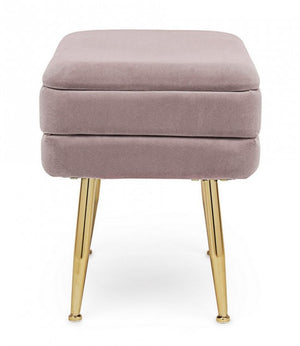 Panca Contenitore Velluto Grigio Moderno da Interno - SERENA Colore: Rosa