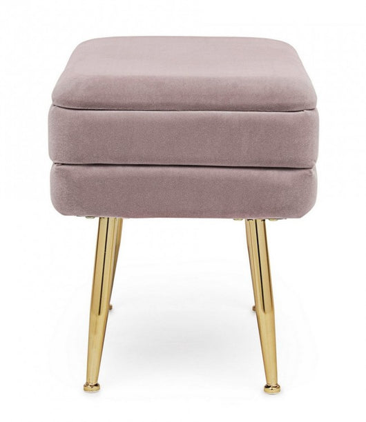 Panca Contenitore Velluto Grigio Moderno da Interno - SERENA Colore: Rosa