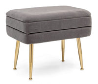 Panca Contenitore Velluto Grigio Moderno da Interno - SERENA Colore: Grigio