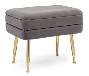 Panca Contenitore Velluto Grigio Moderno da Interno - SERENA Colore: Grigio