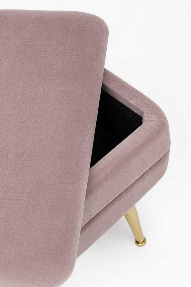 Panca Contenitore Velluto Grigio Moderno da Interno - SERENA Colore: Rosa
