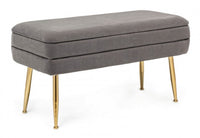 Panca Contenitore Velluto Grigio Moderno da Interno - SERENA Colore: Grigio