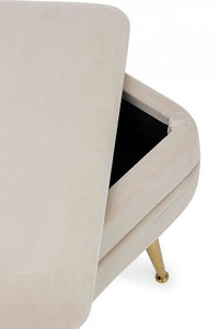 Panca Contenitore Velluto Grigio Moderno da Interno - SERENA Colore: Beige