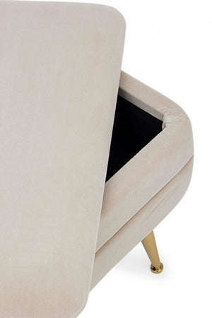 Panca Contenitore Velluto Grigio Moderno da Interno - SERENA Colore: Beige