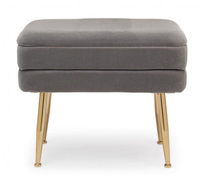 Panca Contenitore Velluto Grigio Moderno da Interno - SERENA Colore: Grigio