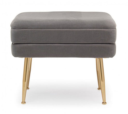 Panca Contenitore Velluto Grigio Moderno da Interno - SERENA Colore: Grigio