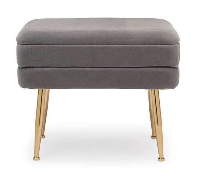 Panca Contenitore Velluto Grigio Moderno da Interno - SERENA Colore: Grigio
