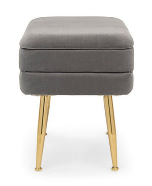 Panca Contenitore Velluto Grigio Moderno da Interno - SERENA Colore: Grigio