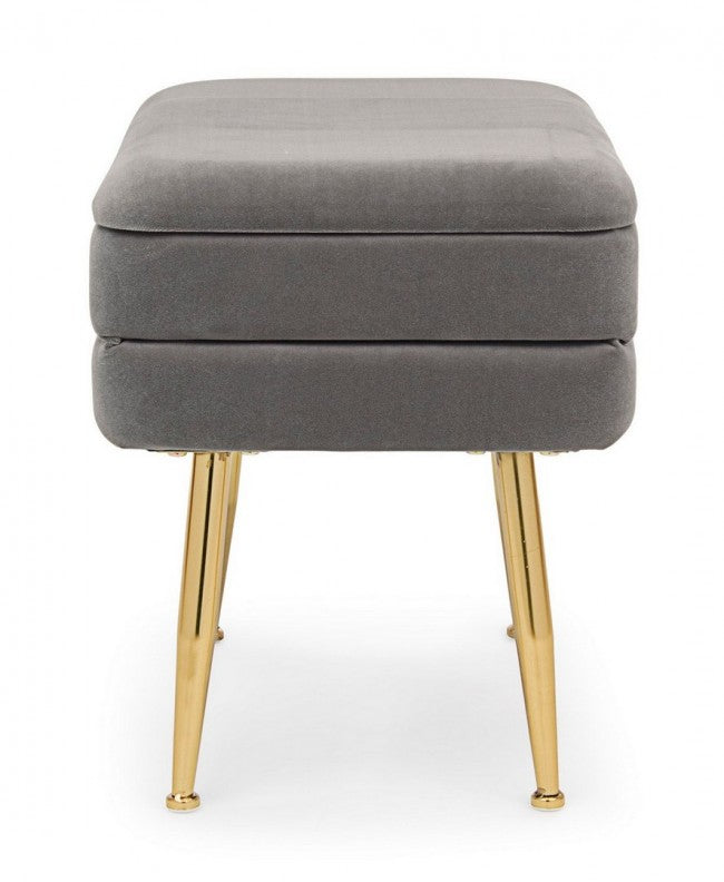 Panca Contenitore Velluto Grigio Moderno da Interno - SERENA Colore: Grigio