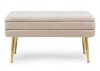 Panca Contenitore Velluto Grigio Moderno da Interno - SERENA Colore: Beige