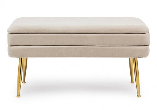 Panca Contenitore Velluto Grigio Moderno da Interno - SERENA Colore: Beige