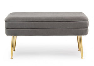 Panca Contenitore Velluto Grigio Moderno da Interno - SERENA Colore: Grigio