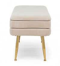 Panca Contenitore Velluto Grigio Moderno da Interno - SERENA Colore: Beige