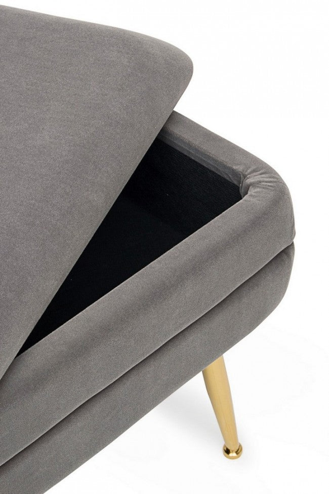Panca Contenitore Velluto Grigio Moderno da Interno - SERENA Colore: Grigio