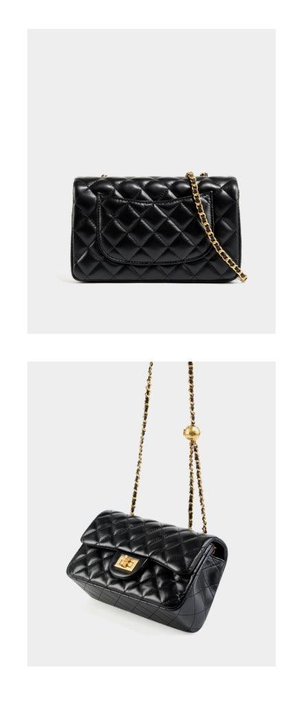 Borsa a tracolla in vera pelle da donna, modello Hobo, nera.