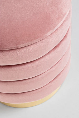 Pouf Contenitore Velluto Rosa Moderno da Interno - TINI Colore: Rosa
