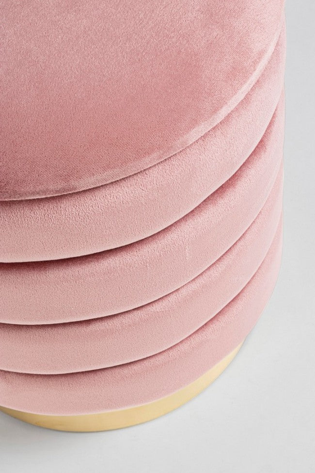 Pouf Contenitore Velluto Rosa Moderno da Interno - TINI Colore: Rosa