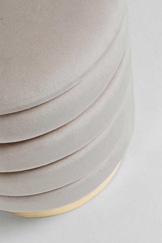 Pouf Contenitore Velluto Rosa Moderno da Interno - TINI Colore: Beige