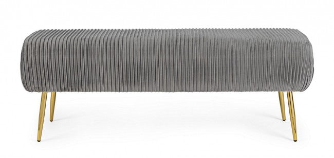 Panca Velluto Grigio Moderna da Interno - KAREN Colore: Grigio