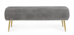 Panca Velluto Grigio Moderna da Interno - KAREN Colore: Grigio