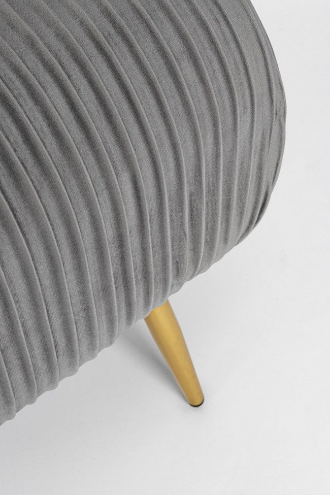 Panca Velluto Grigio Moderna da Interno - KAREN Colore: Grigio