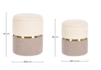 Pouf Contenitore Tessuto Grigio Moderno da Interno - WHITE Colore: Rosa