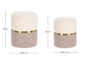 Pouf Contenitore Tessuto Grigio Moderno da Interno - WHITE Colore: Rosa