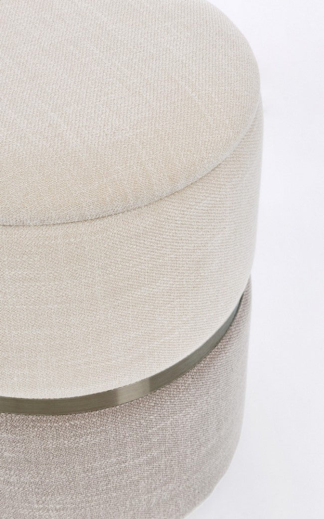 Pouf Contenitore Tessuto Grigio Moderno da Interno - WHITE Colore: Grigio