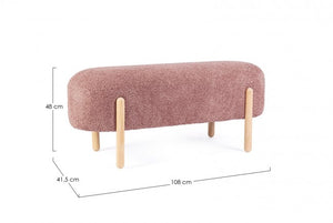 Panca Bouclé Grigia Moderna da Interno - SIENNA Colore: Rosso