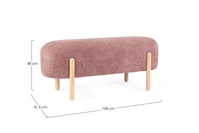 Panca Bouclé Grigia Moderna da Interno - SIENNA Colore: Rosso